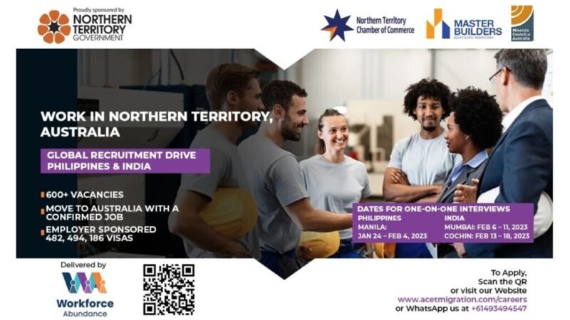 Move to Northern Territory, Australia with Confirmed Job in Hand – Global Recruitment Drive to India and Philippines