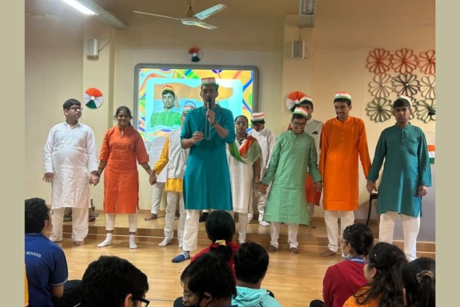 Autistic students performing at SPJ Sadhana School in association with Rotary Club of Bombay Peninsula   