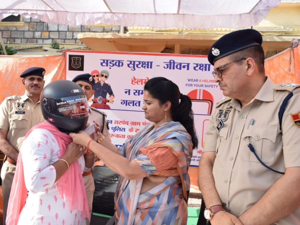 Jaipur Traffic Police and Hockey Wali Sarpanch Neeru Yadav Join Forces for Road Safety Campaign in Jaipur