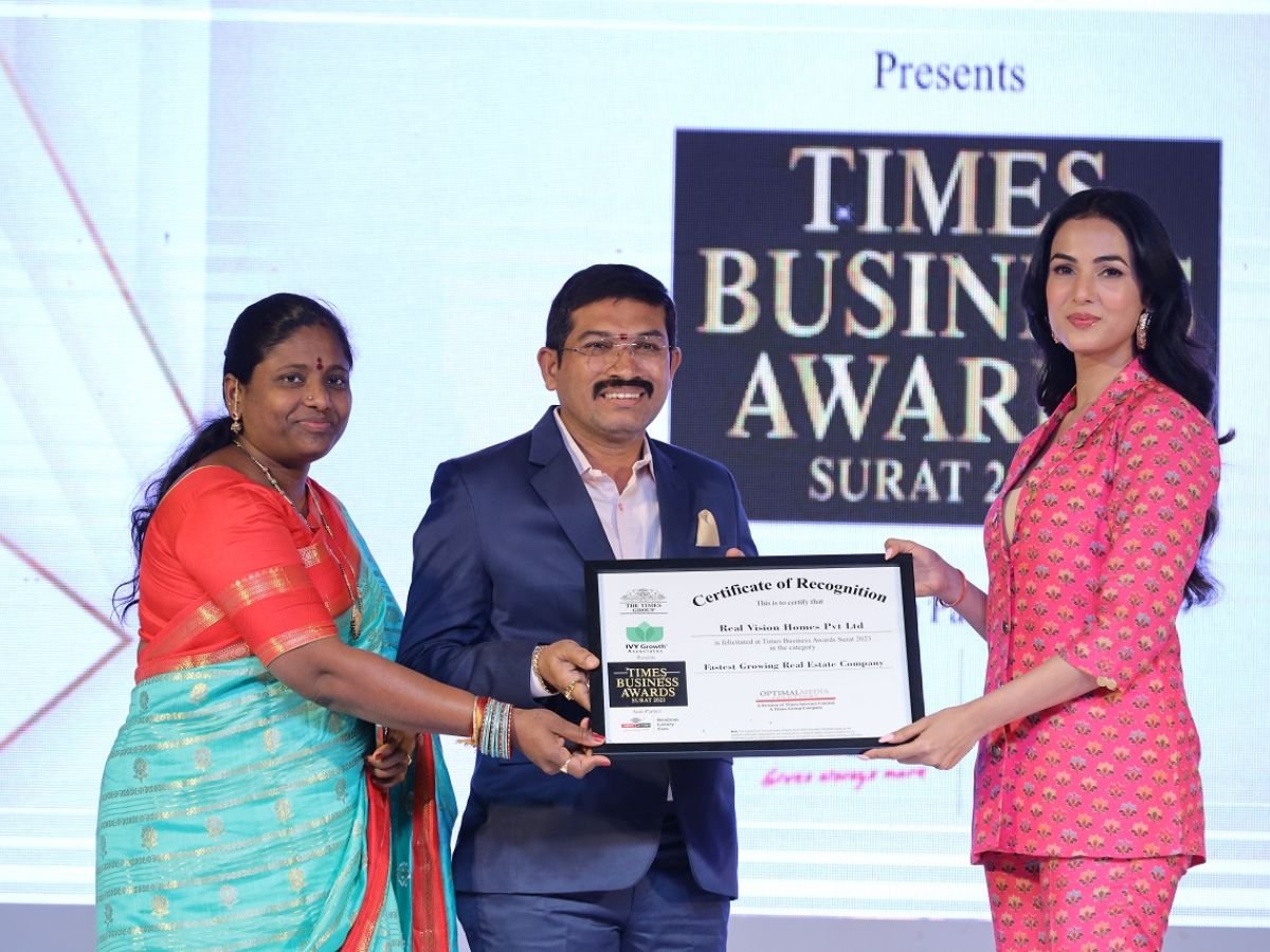 Real Vision Homes Pvt Limited awarded Times Business Awards 2023 for Fastest Growing Real Estate Company.