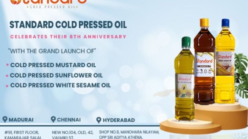 Standard Cold Pressed Oil Celebrates 8th Anniversary with the Grand Launch of Cold Pressed Mustard, White Sesame, and Sunflower Oil Varieties!