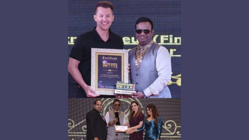 Dr. Nikesh Jain Madhani honored by Australian Cricketer Brett Lee and Actress Neelam Kothari